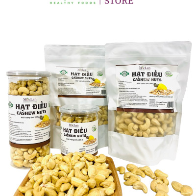 Hạt điều tách vỏ đã sấy giòn, nguyên hạt Bình Phước thơm ngon loại 1 MộcLan HEALTHY FOODS - 250G, 500G