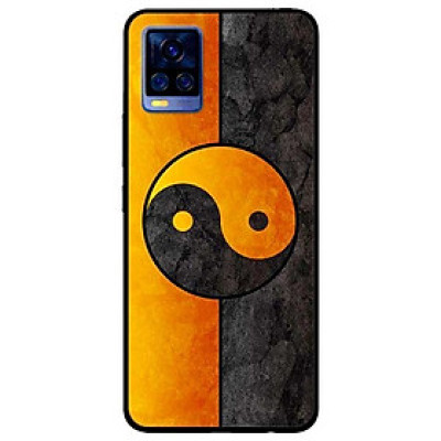 Ốp lưng dành cho Vivo V20 mẫu Vòng Tròn Cam Đen