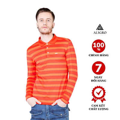 Áo thun nam dài tay kẻ cam aligro ALGAPD008