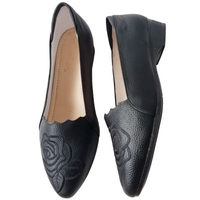 Giày Búp Bê Nữ Da Bò Thật BIGGBEN Cao 3 Phân BB137