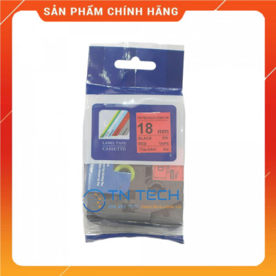 Nhãn In TNE-S441 - Đen nền đỏ 18mm x 8m - Dùng cho máy in BROTHER - AIMO - PUTY [Hàng nhập khẩu]