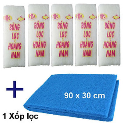 Xốp Lọc 90x30cm & 5 Bông Lọc 60x13cm | Vật Liệu Lọc Nước Hồ Cá Hiệu Quả