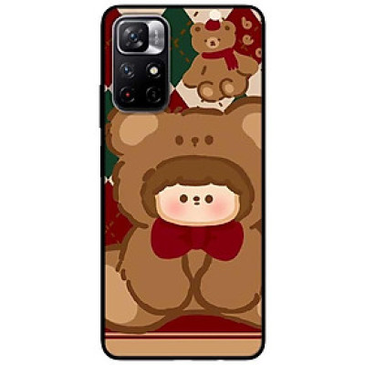 Ốp lưng dành cho Xiaomi Redmi Note 11 5G - Redmi Note 11T - Redmi Note 11S mẫu Búp Bê Gấu Đỏ