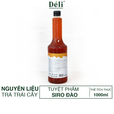 Siro đào Déli - 1 lít - đậm đặc, chuyên dùng pha chế trà trái cây, soda