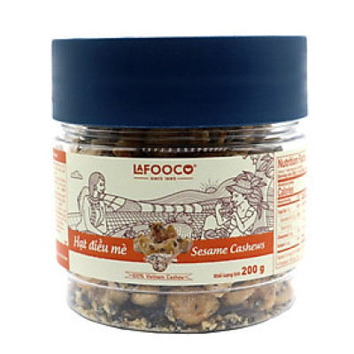 Hạt điều vị mè LAFOOCO 200g/ hũ Sesame cashews