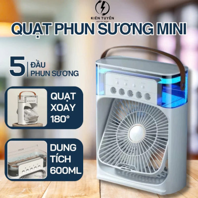Quạt Điều Hòa Mini Để Bàn Có Khay Nước & Đá – Mát Sâu, Tiết Kiệm Điện, Có Đèn 7 Màu