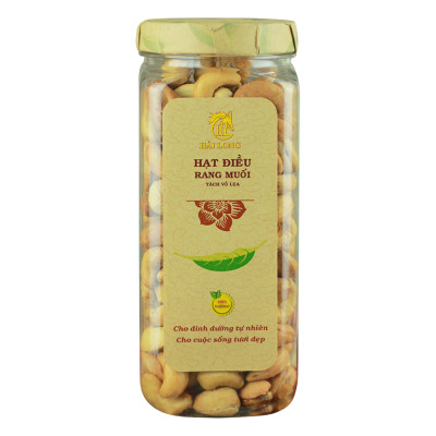 Combo Hạt Điều Rang Muối Tách Vỏ Lụa Hải Long (250g) + Đậu Phộng Mè Cay Hải Long (250g)