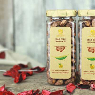 Combo 2 Hũ Hạt Điều Rang Muối Vỏ Lụa Hải Long (250g / Hũ)